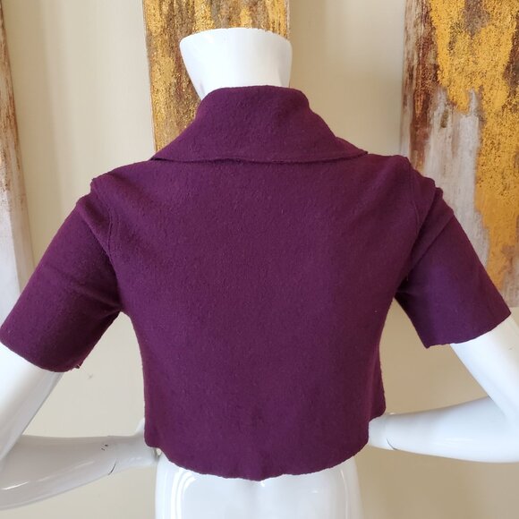 Millard Fillmore Purple Wool Blended Cropped Retro Jacket SZ S - Picture 5 of 8